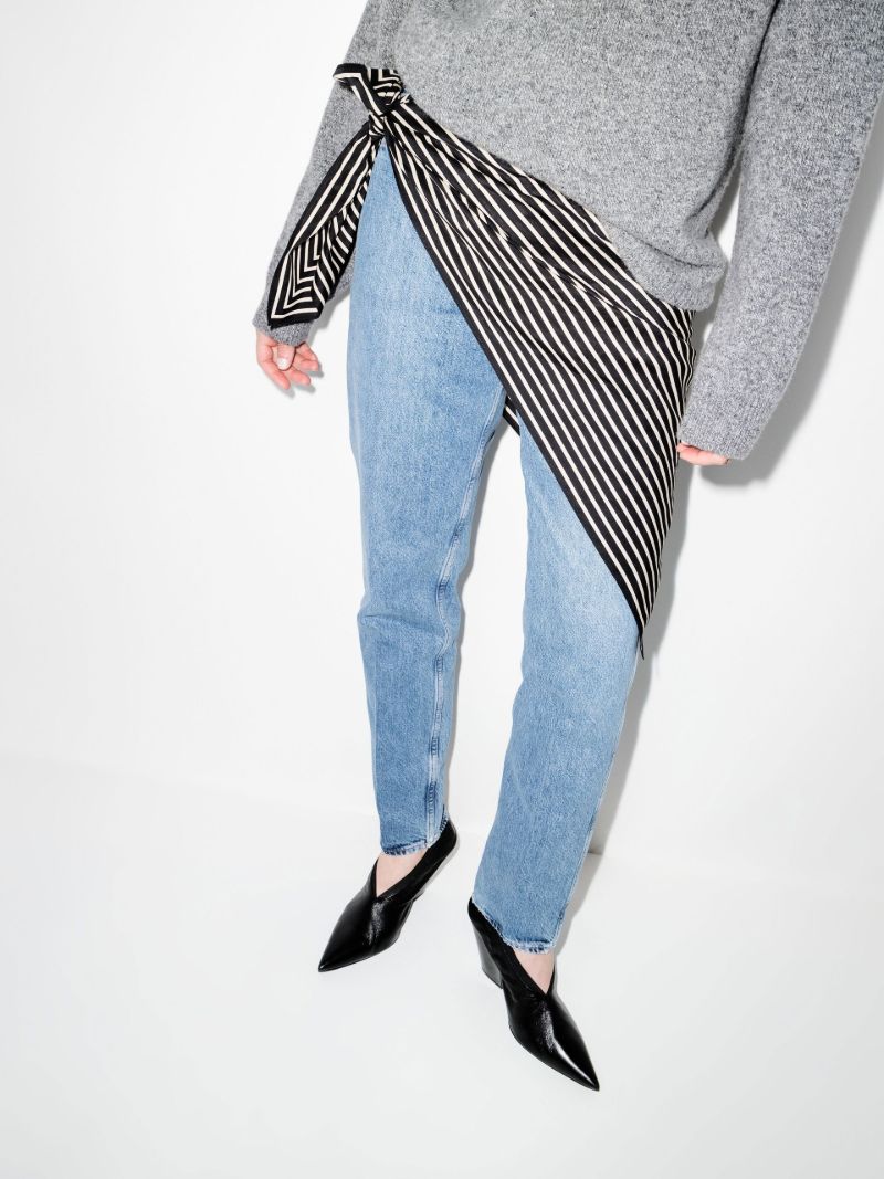 Black Striped Logo Blanket Scarf