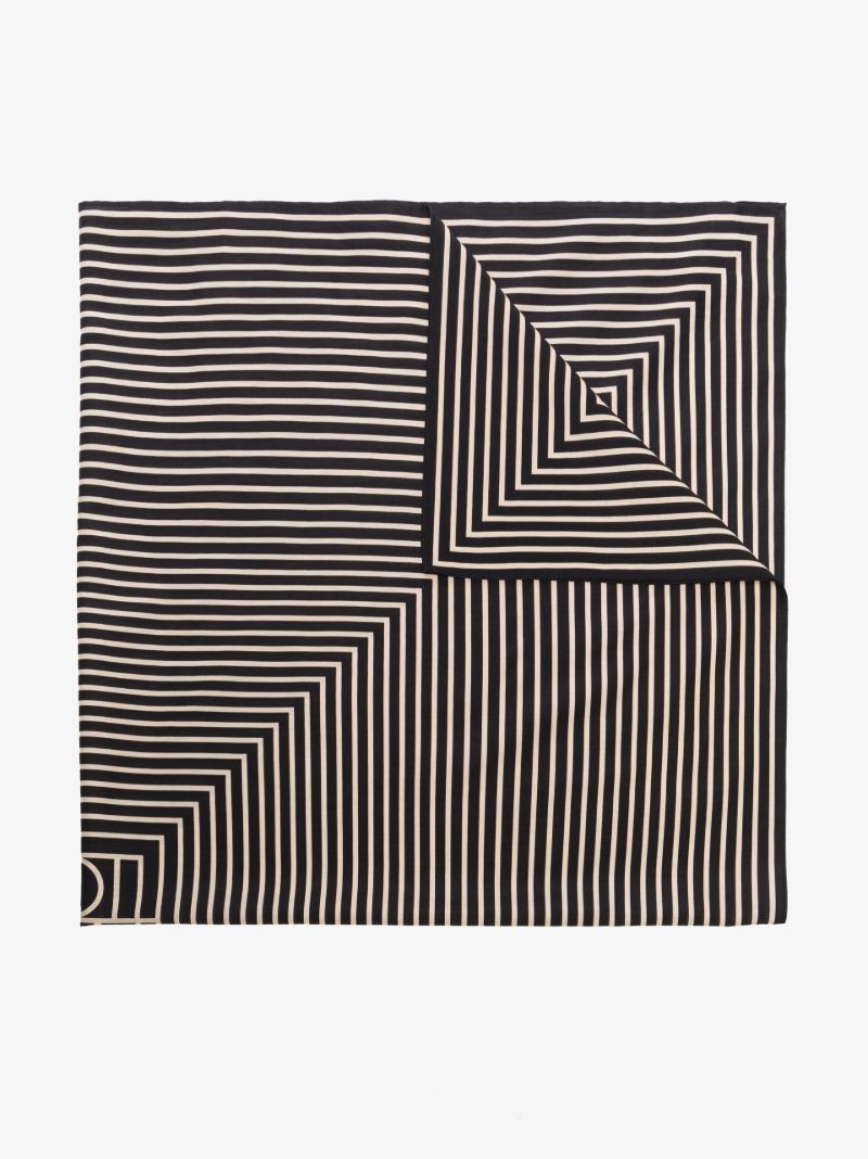 Black Striped Logo Blanket Scarf