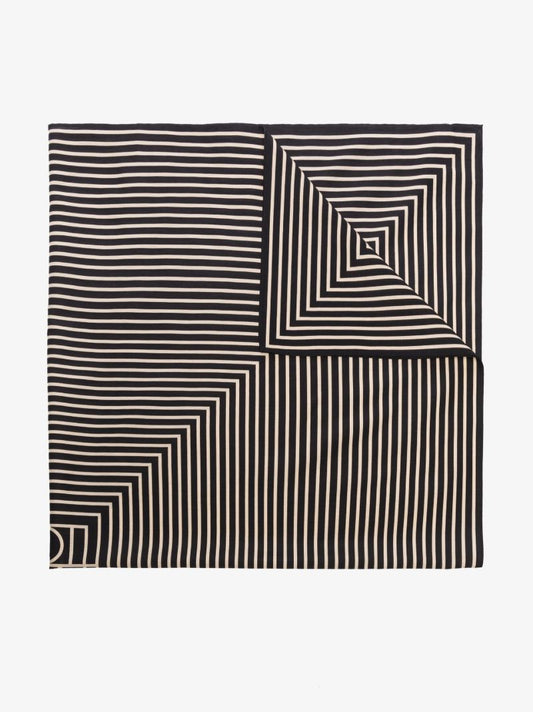 Black Striped Logo Blanket Scarf