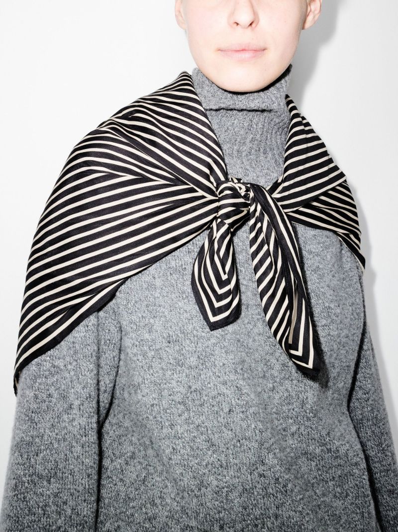 Black Striped Logo Blanket Scarf