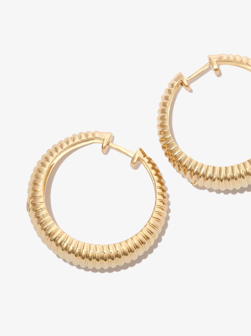9k Yellow Gold Berlingot Oval Hoop Earrings