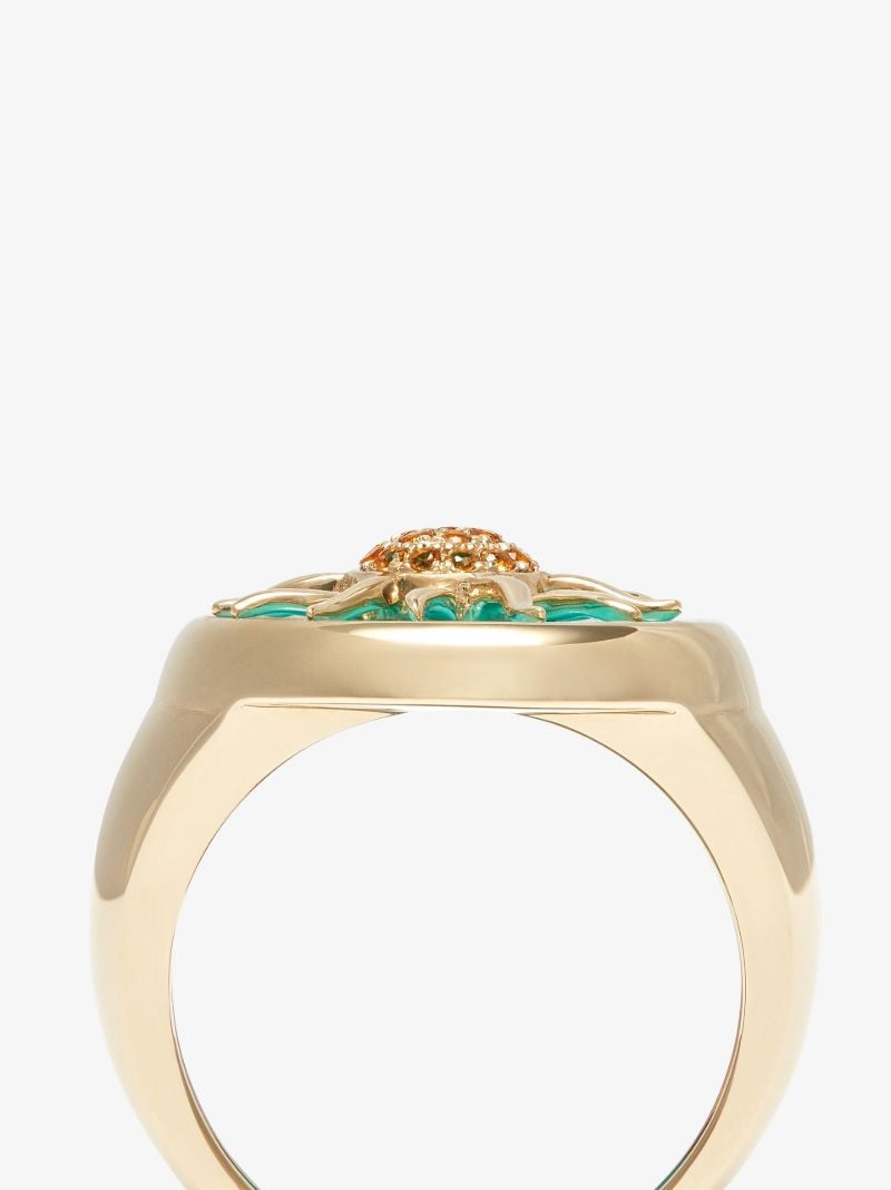 9k Yellow Gold Soleil Onyx Signet Ring
