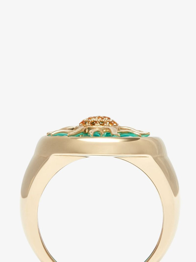9k Yellow Gold Soleil Onyx Signet Ring