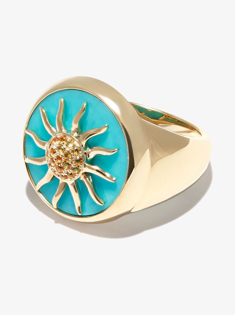 9k Yellow Gold Soleil Onyx Signet Ring