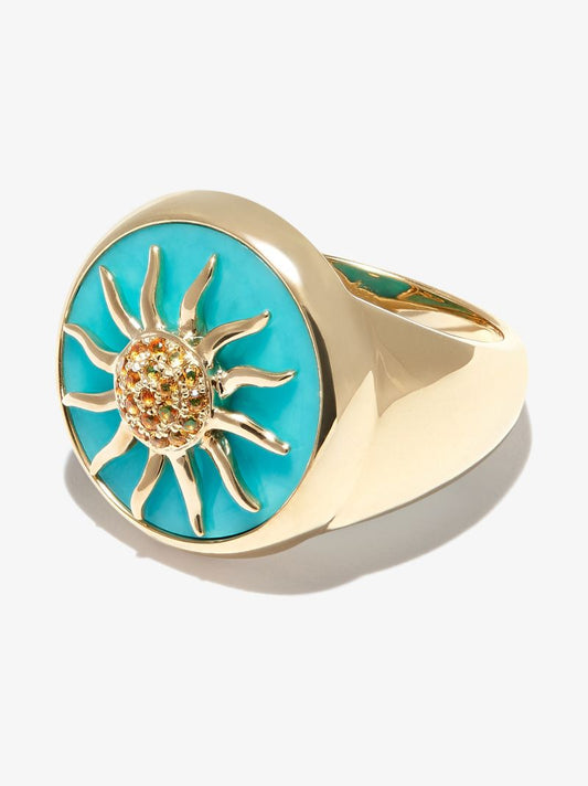 9k Yellow Gold Soleil Onyx Signet Ring