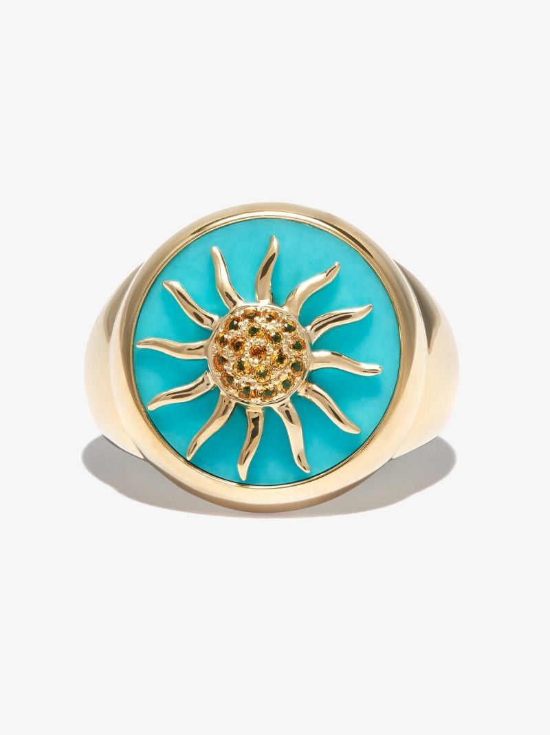 9k Yellow Gold Soleil Onyx Signet Ring