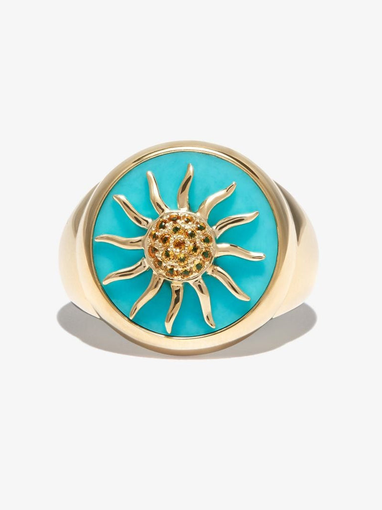 9k Yellow Gold Soleil Onyx Signet Ring