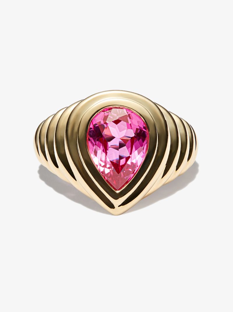 9k Yellow Gold Corundum Signet Ring
