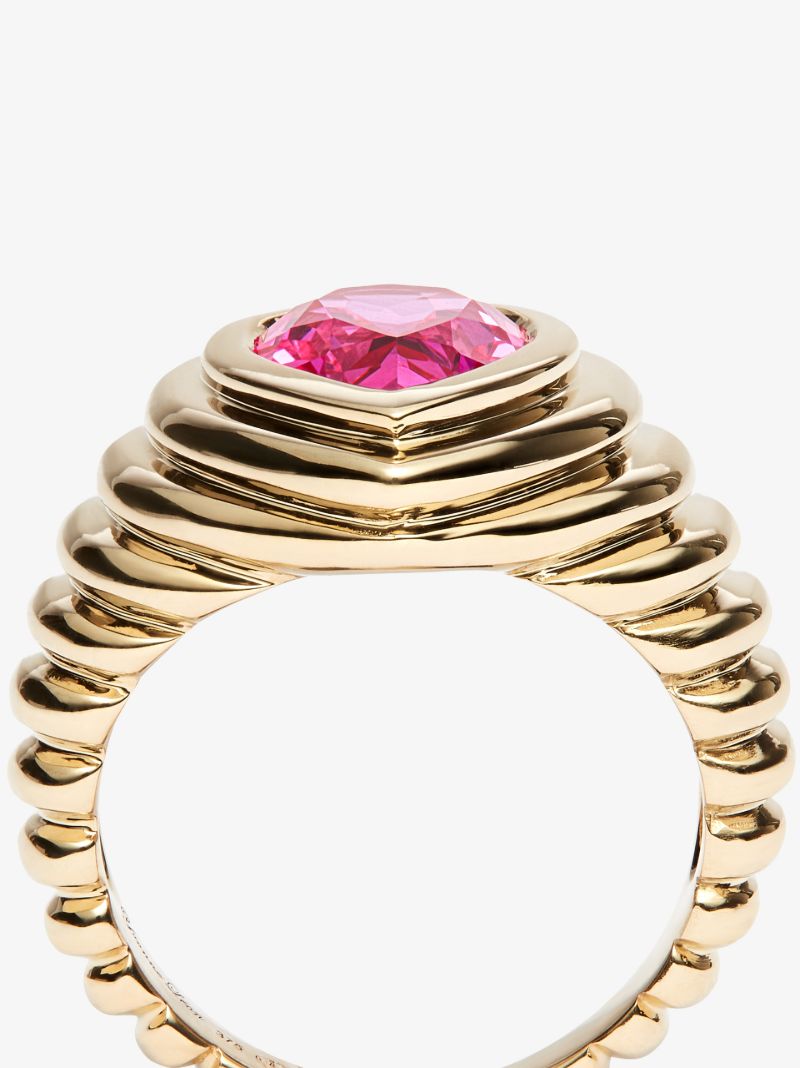 9k Yellow Gold Corundum Signet Ring
