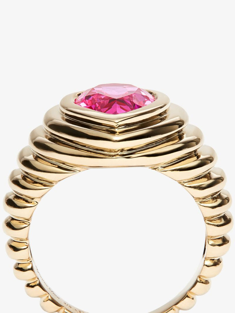 9k Yellow Gold Corundum Signet Ring