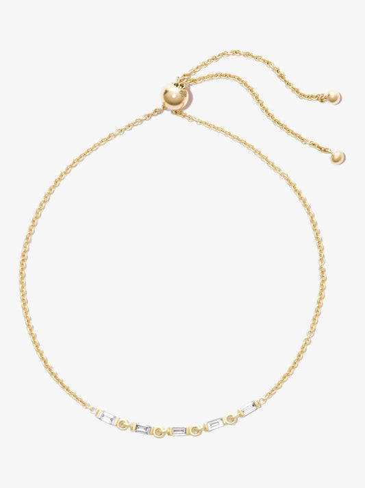 14k Yellow Gold Diamond Chain Bracelet