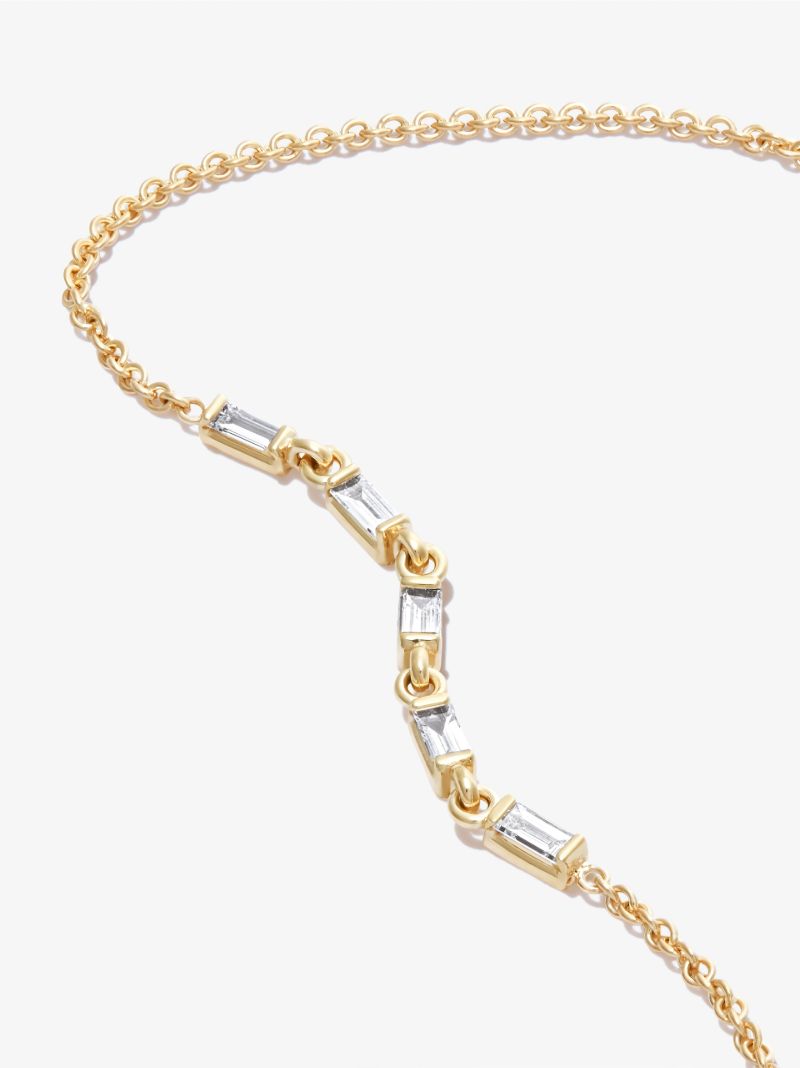 14k Yellow Gold Diamond Chain Bracelet