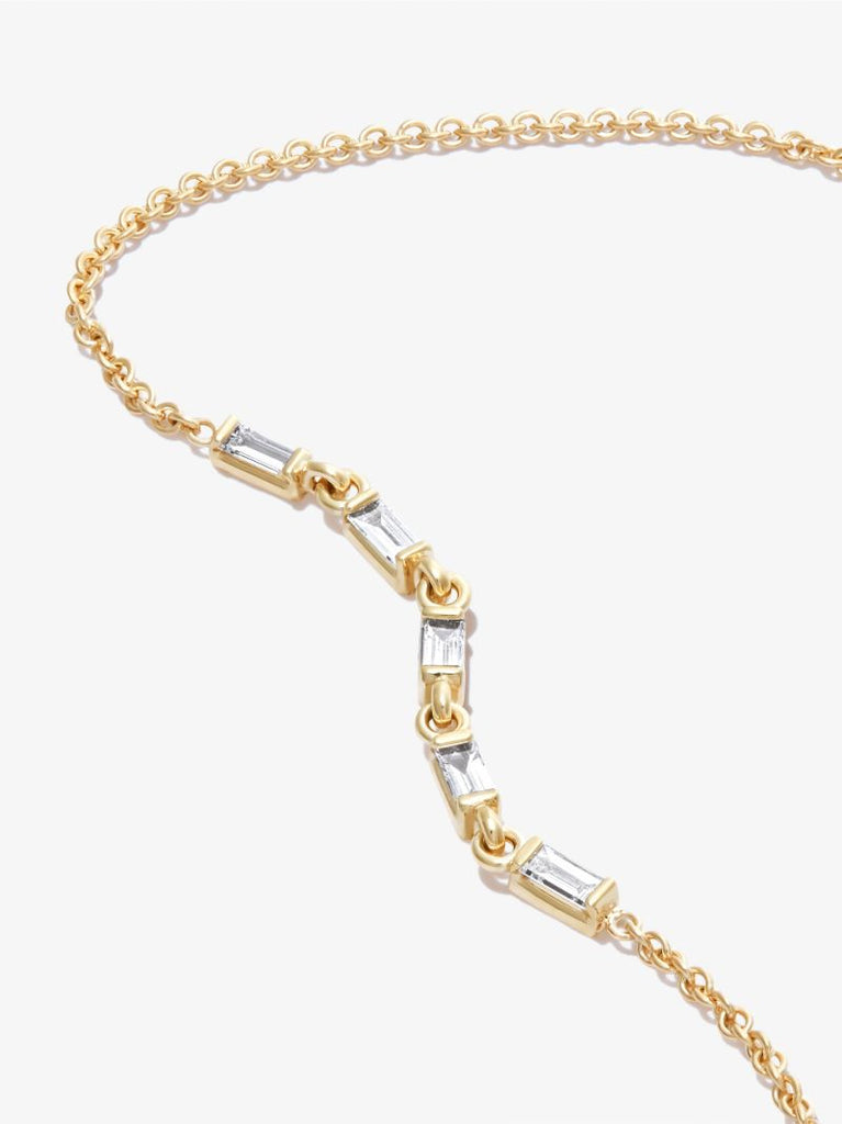 14k Yellow Gold Diamond Chain Bracelet