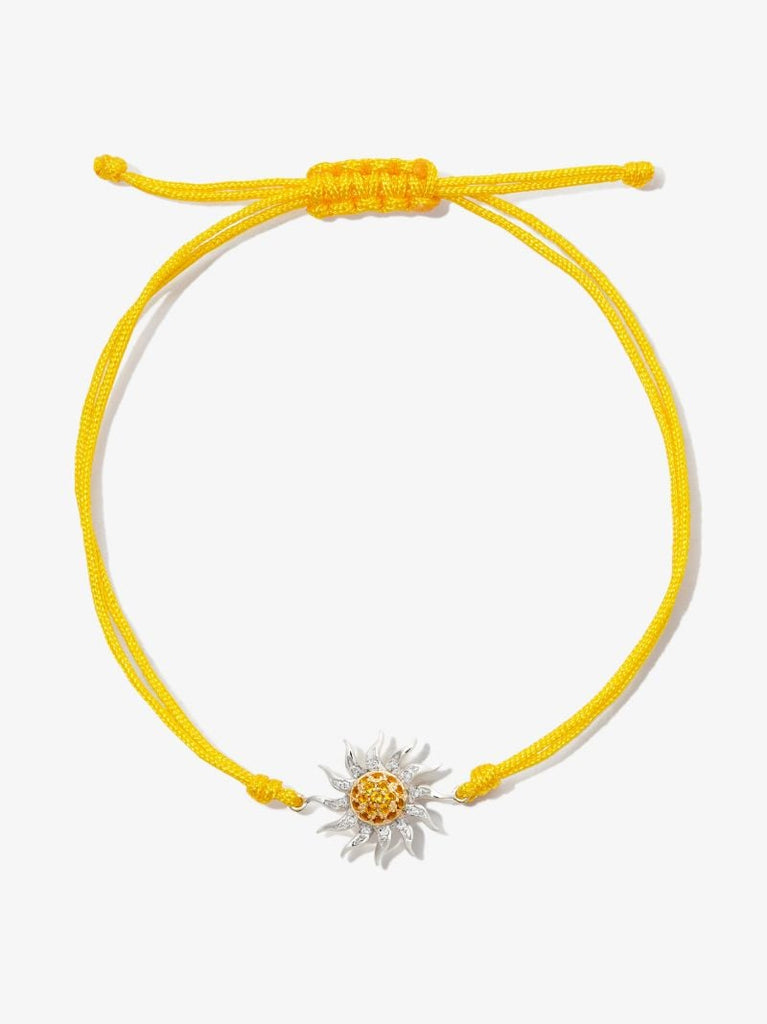 9k Yellow Gold Diamond Sun Cord Bracelet