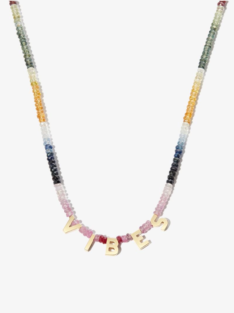 9k Yellow Gold Vibes Sapphire Necklace