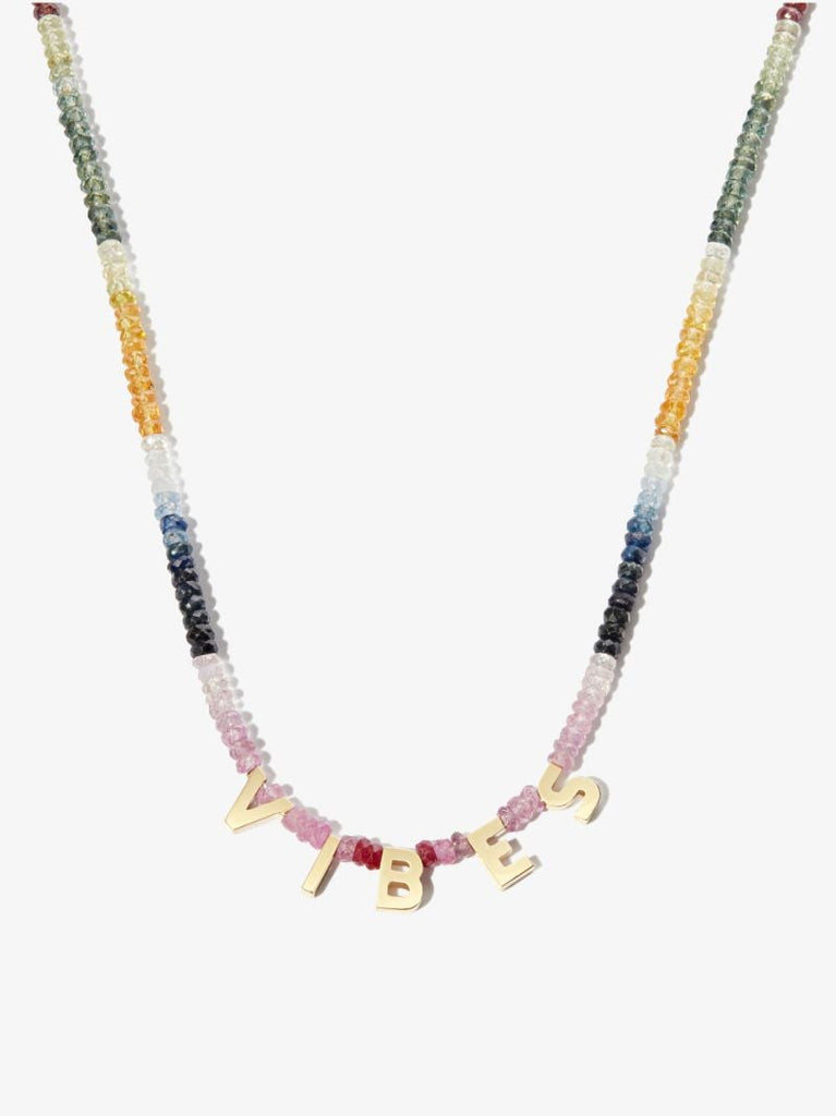 9k Yellow Gold Vibes Sapphire Necklace
