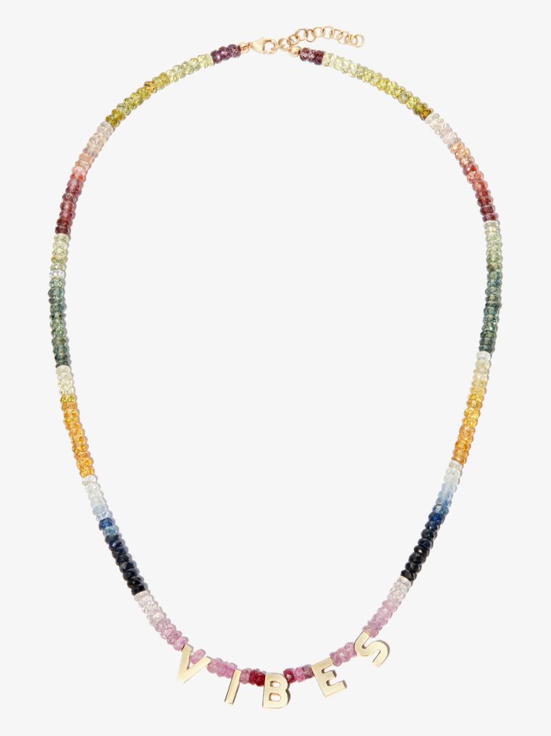 9k Yellow Gold Vibes Sapphire Necklace