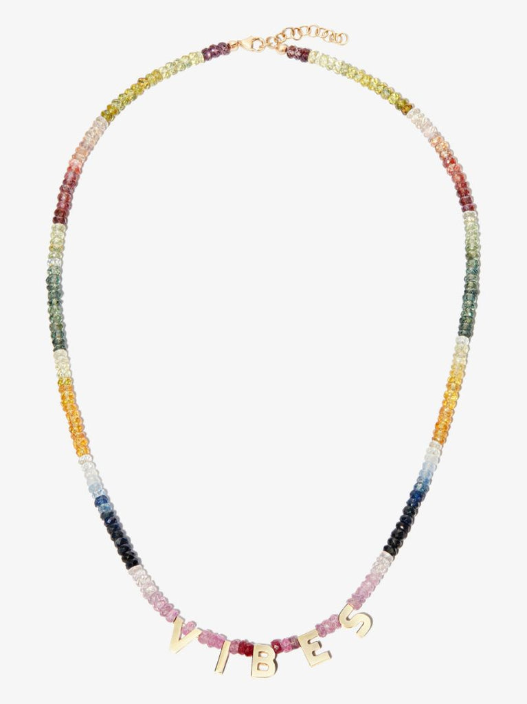 9k Yellow Gold Vibes Sapphire Necklace