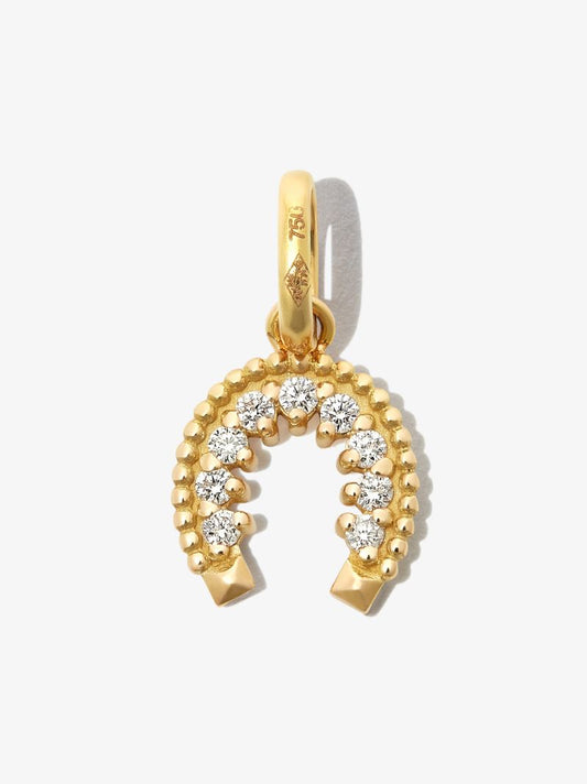 18k Yellow Gold Horseshoe Diamond Charm
