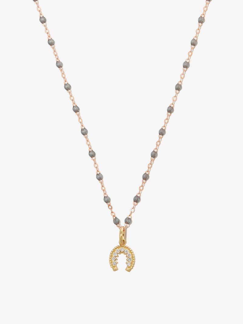 18k Yellow Gold Horseshoe Diamond Charm