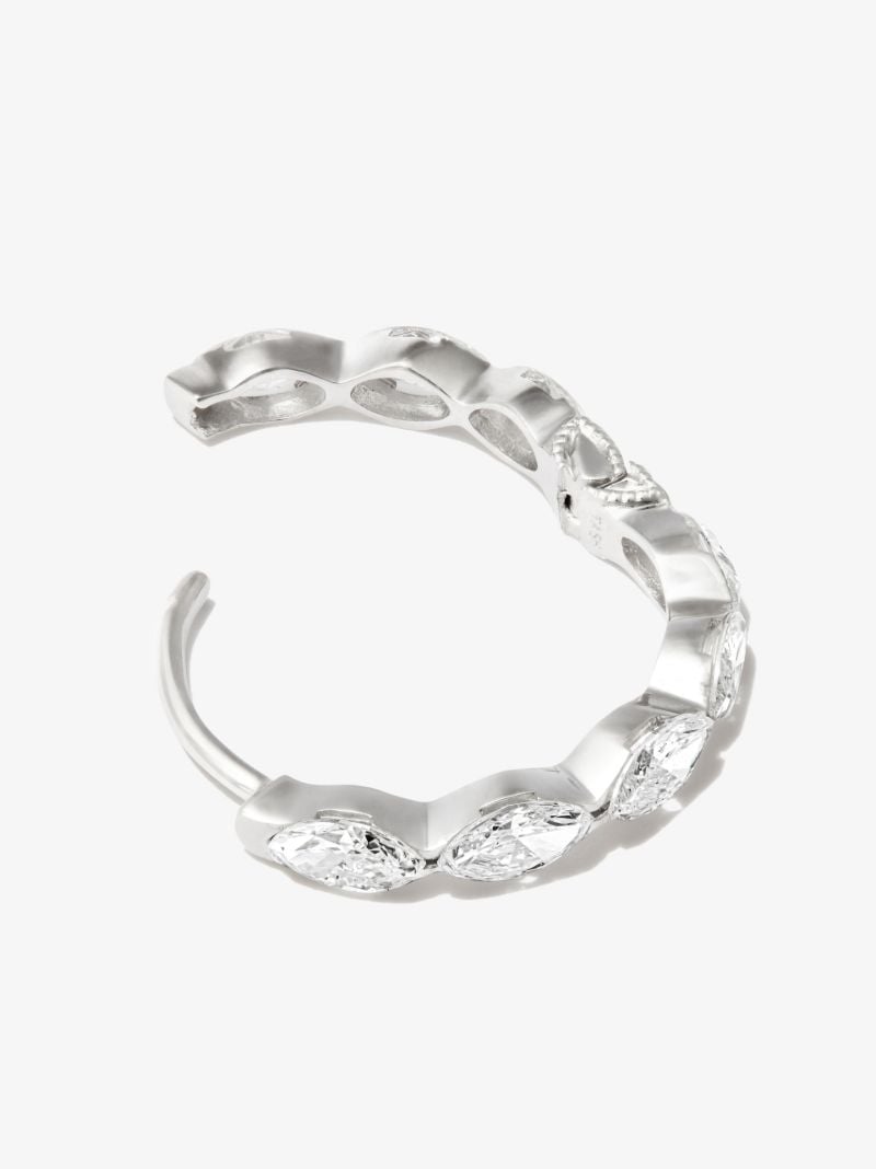 18k White Gold Eternity Diamond Hoop Earring