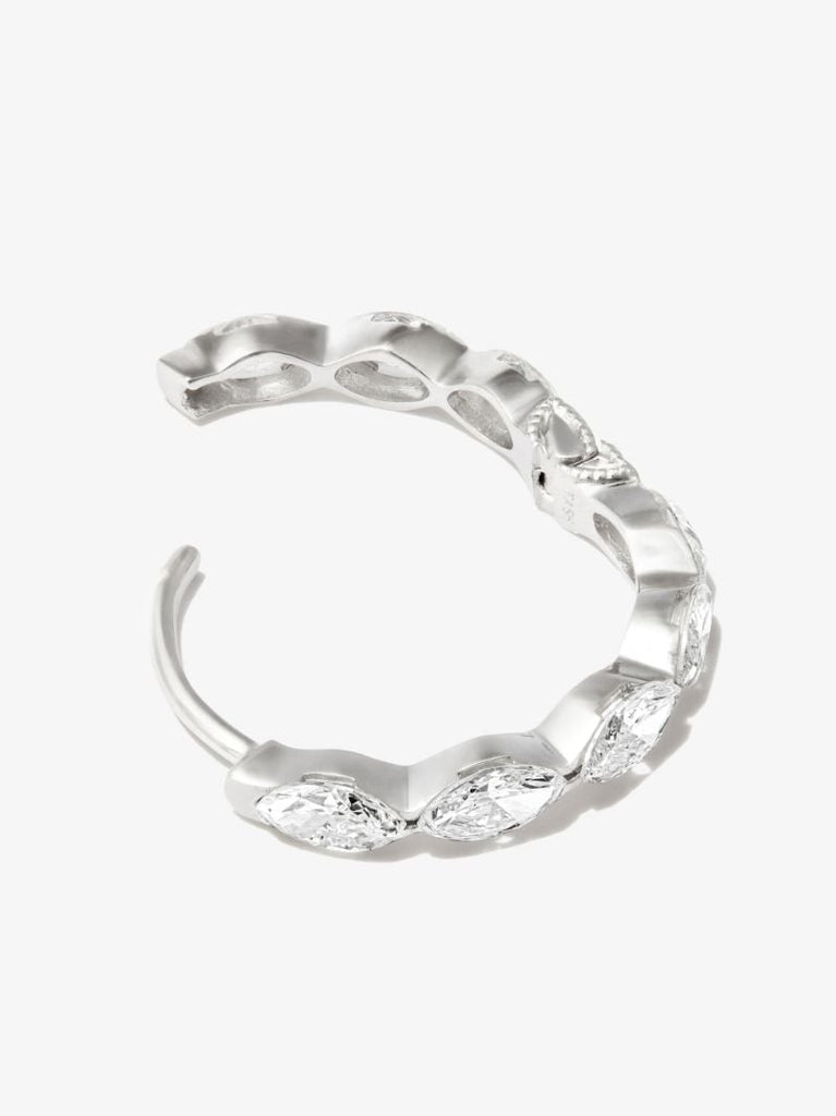 18k White Gold Eternity Diamond Hoop Earring