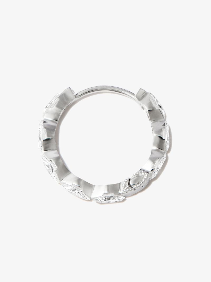 18k White Gold Eternity Diamond Hoop Earring