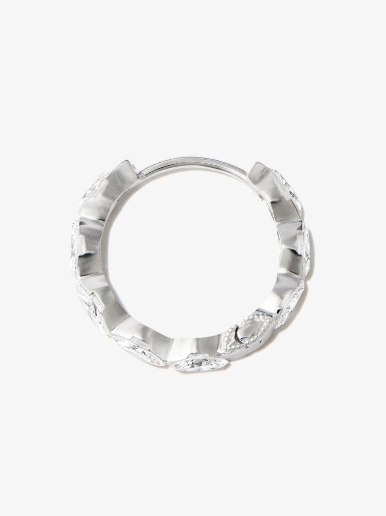 18k White Gold Eternity Diamond Hoop Earring