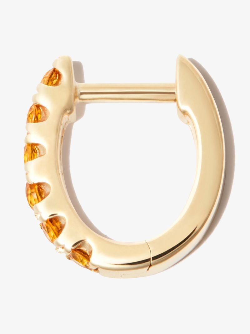 14k Yellow Gold Sapphire Huggie Earring