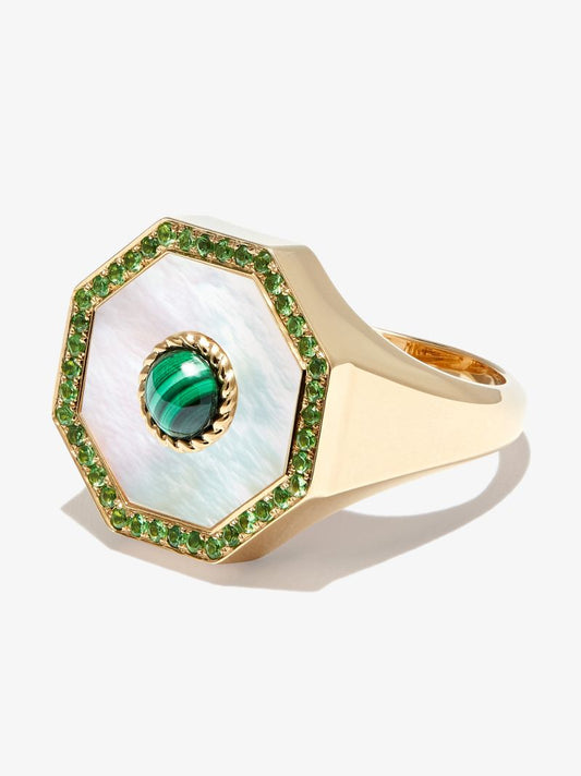 9k Yellow Gold Octagonal Signet Ring