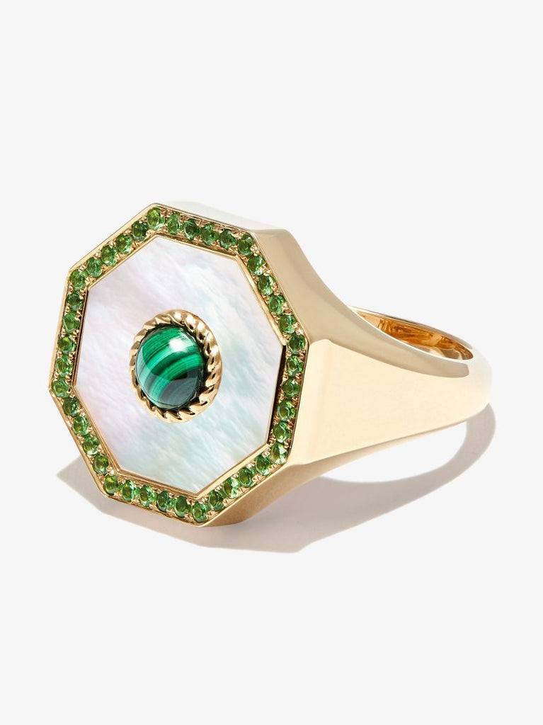 9k Yellow Gold Octagonal Signet Ring