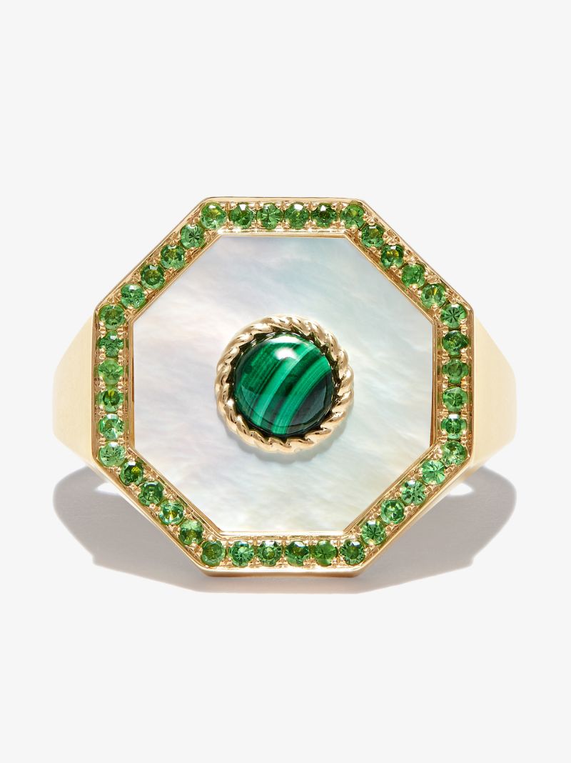 9k Yellow Gold Octagonal Signet Ring