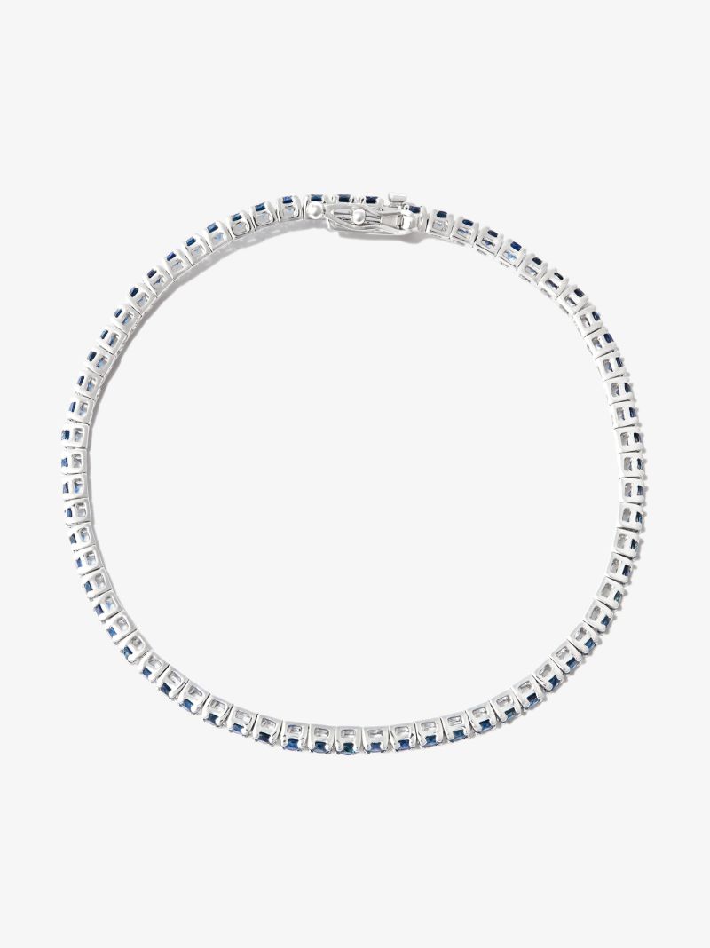 14k White Gold Sapphire Tennis Bracelet