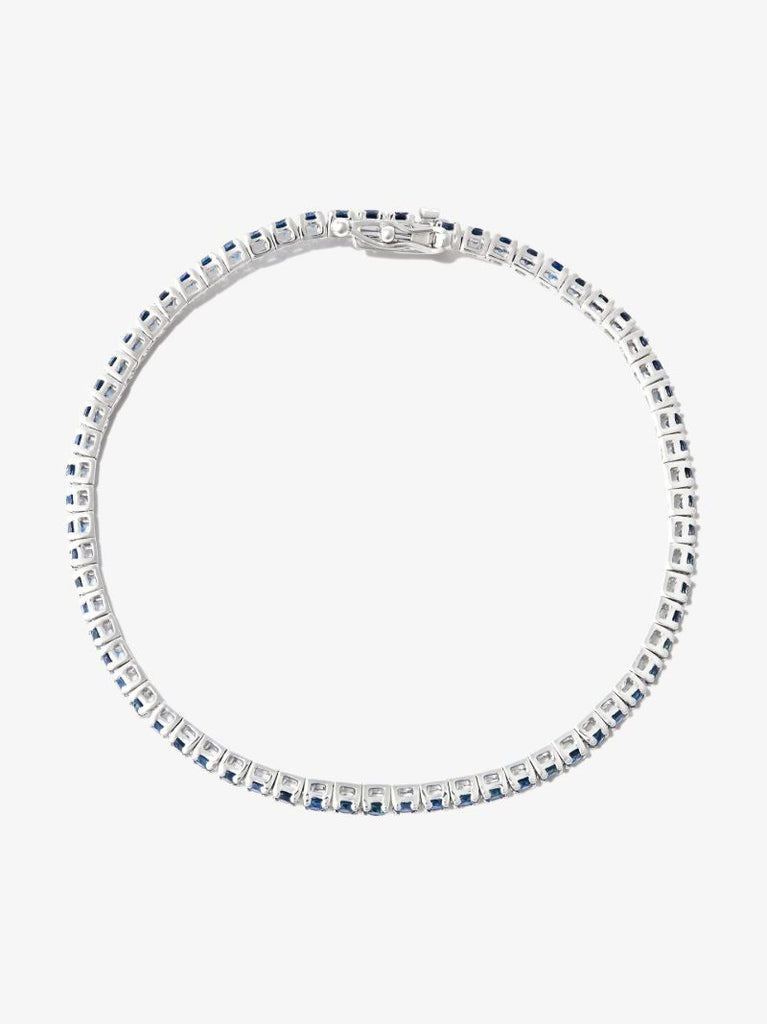 14k White Gold Sapphire Tennis Bracelet