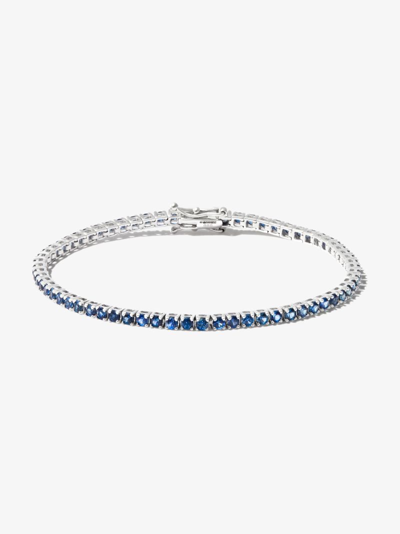 14k White Gold Sapphire Tennis Bracelet