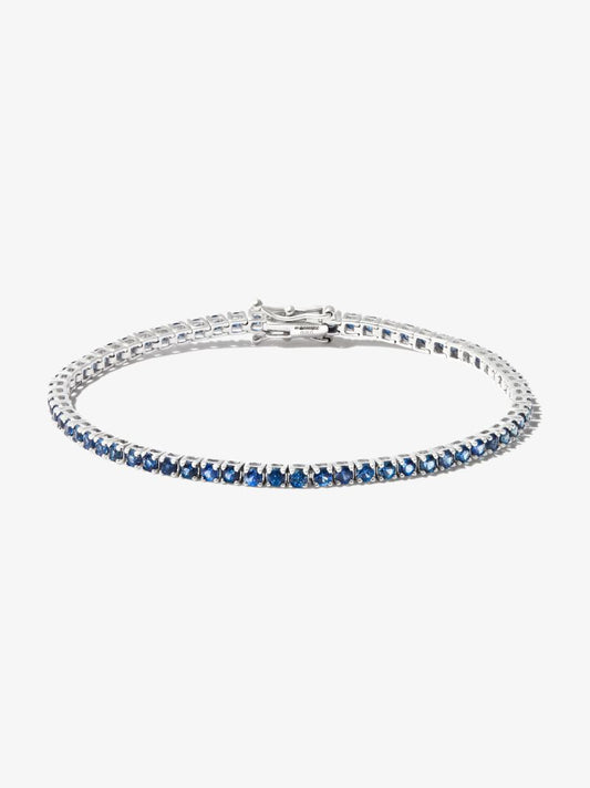 14k White Gold Sapphire Tennis Bracelet