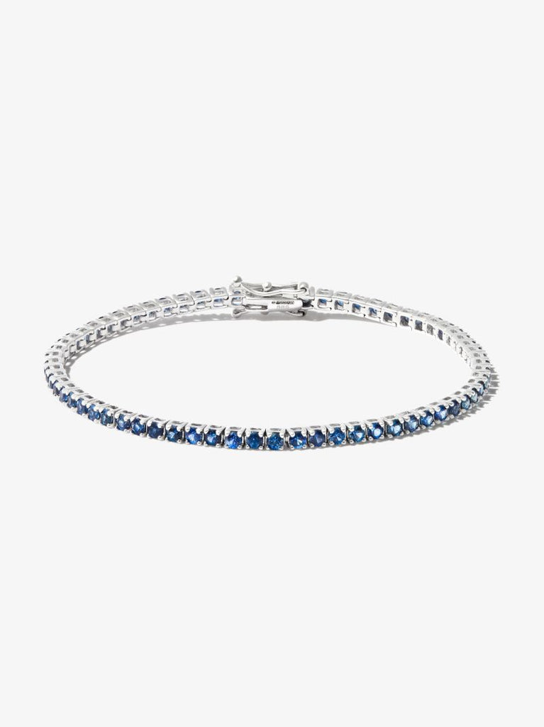 14k White Gold Sapphire Tennis Bracelet