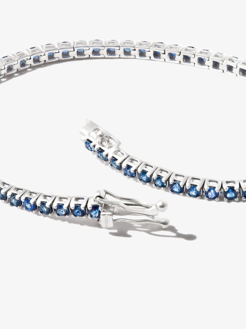 14k White Gold Sapphire Tennis Bracelet