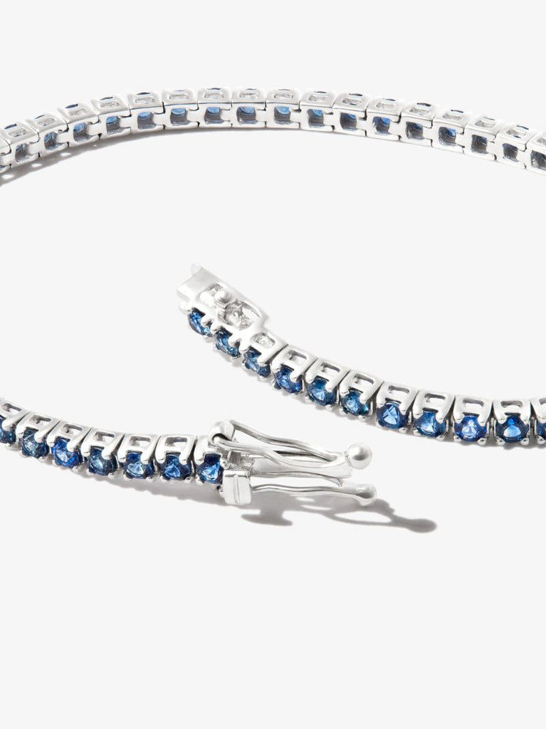 14k White Gold Sapphire Tennis Bracelet