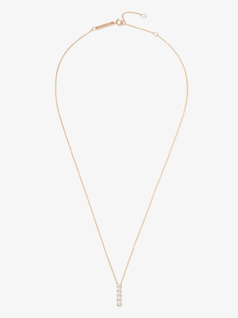14k Yellow Gold Five Diamond Bar Necklace