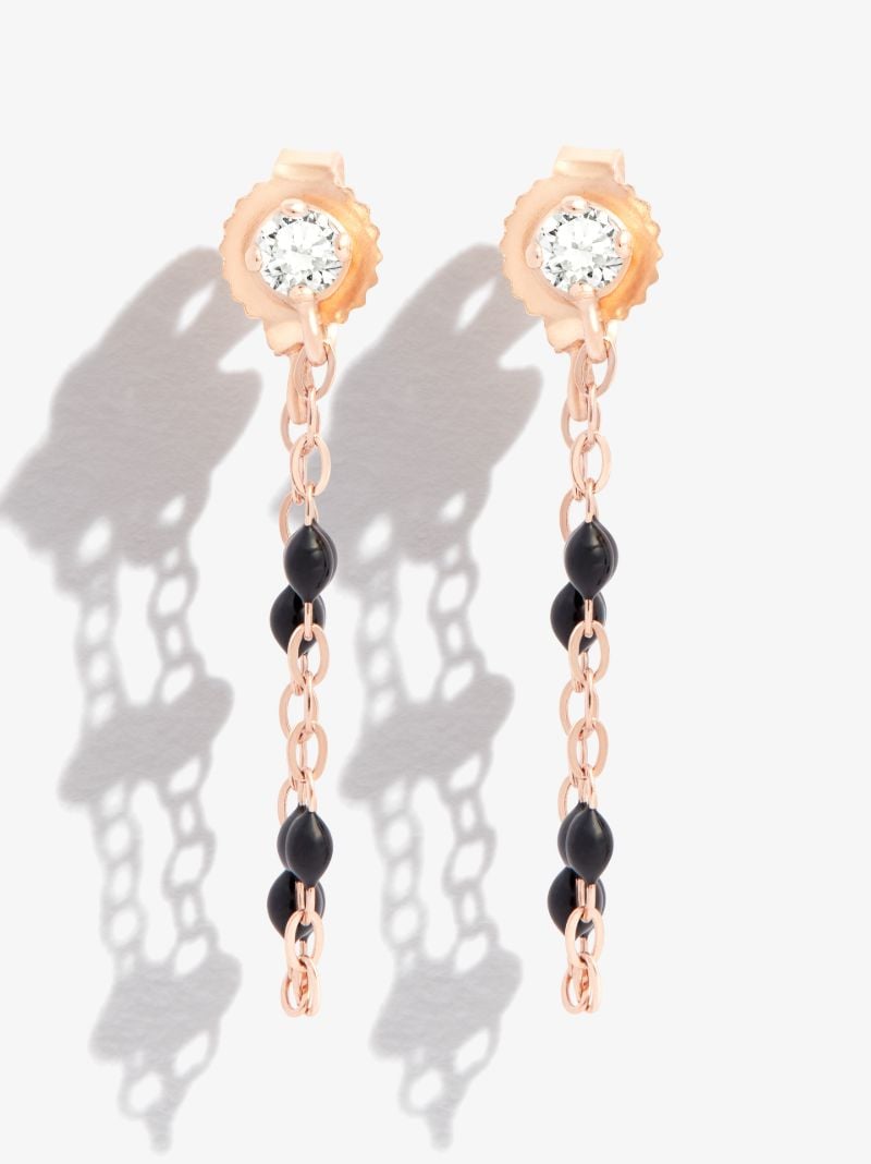 18k Rose Gold Supreme Beaded Diamond Earrings