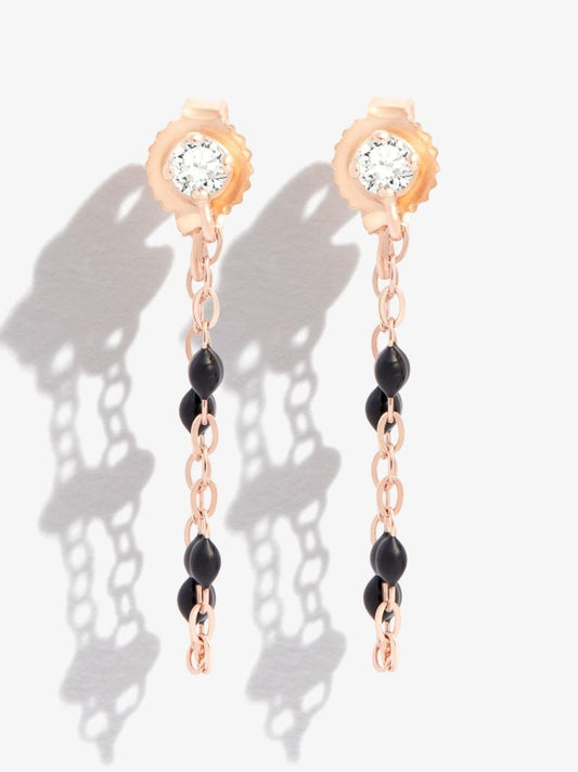 18k Rose Gold Supreme Beaded Diamond Earrings