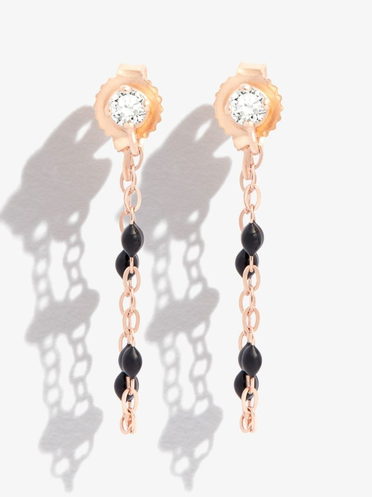 18k Rose Gold Supreme Beaded Diamond Earrings