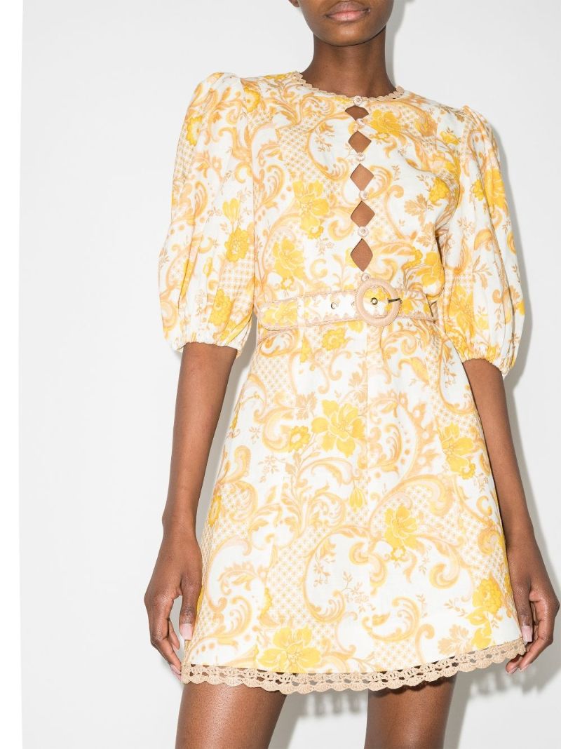 Postcard Floral Swirl Mini Dress