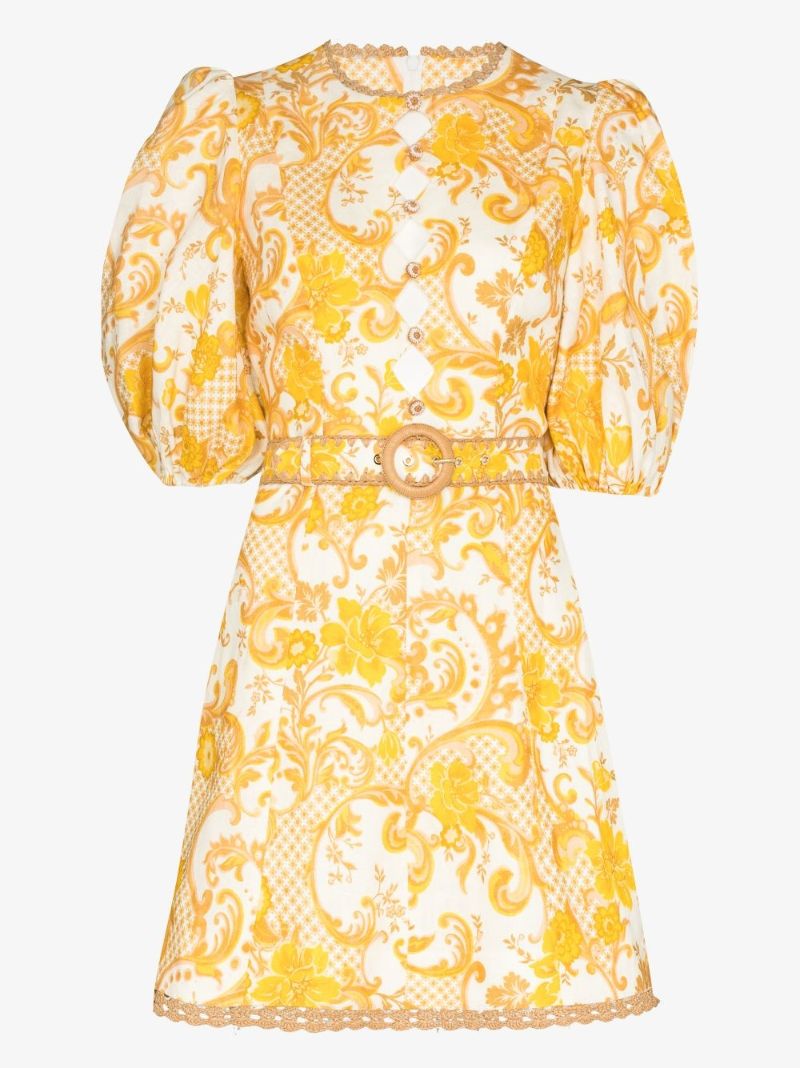 Postcard Floral Swirl Mini Dress