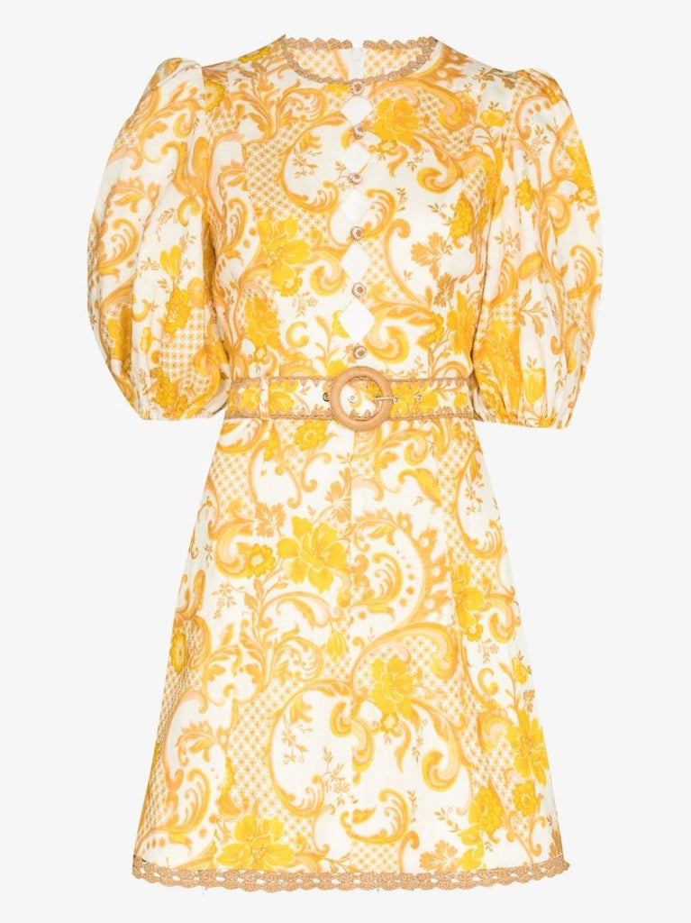 Postcard Floral Swirl Mini Dress
