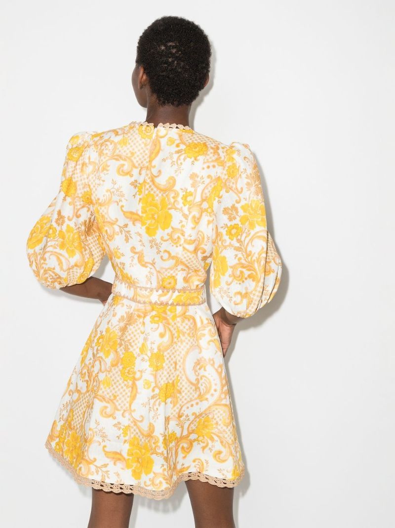 Postcard Floral Swirl Mini Dress