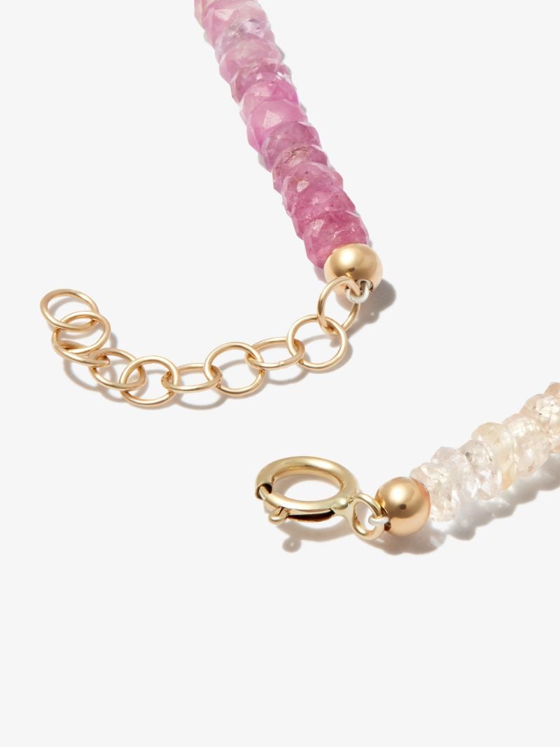 9k Yellow Gold Rainbow Sapphire Beaded Bracelet