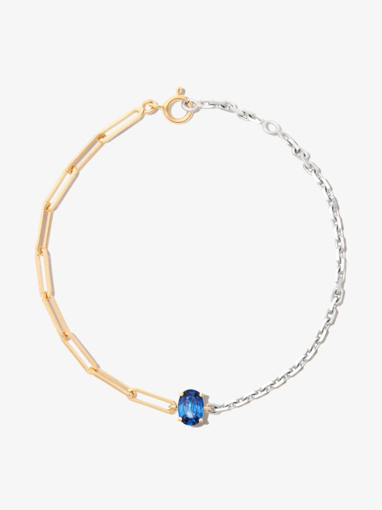 18k Yellow and White Maxi Solitaire Sapphire Bracelet