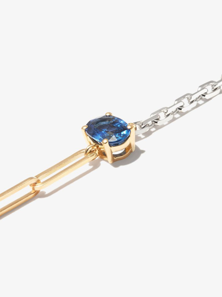18k Yellow and White Maxi Solitaire Sapphire Bracelet